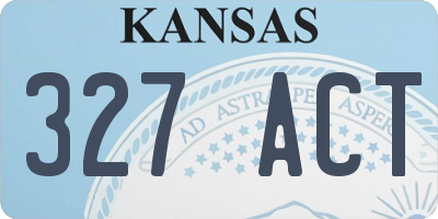 KS license plate 327ACT
