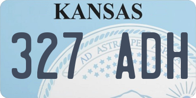 KS license plate 327ADH