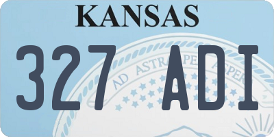 KS license plate 327ADI