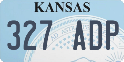 KS license plate 327ADP