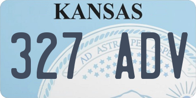 KS license plate 327ADV