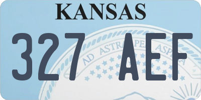 KS license plate 327AEF