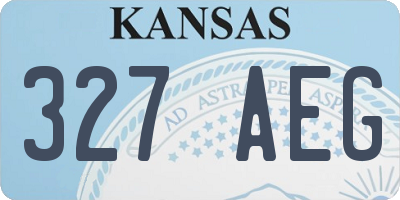 KS license plate 327AEG