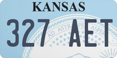 KS license plate 327AET