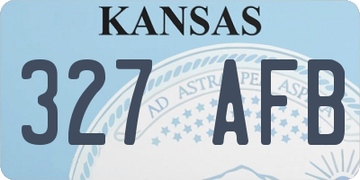 KS license plate 327AFB