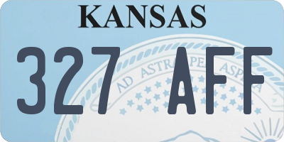 KS license plate 327AFF