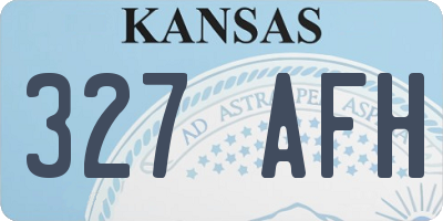 KS license plate 327AFH