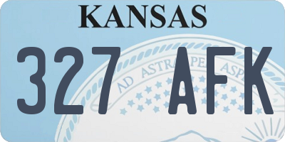 KS license plate 327AFK