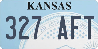 KS license plate 327AFT
