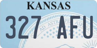 KS license plate 327AFU