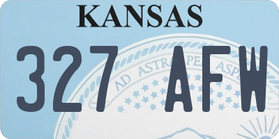 KS license plate 327AFW