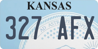KS license plate 327AFX