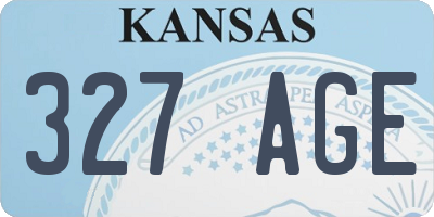 KS license plate 327AGE