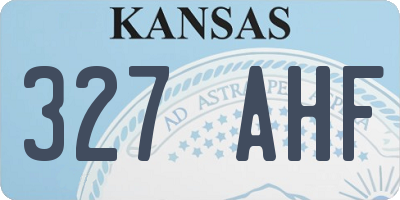 KS license plate 327AHF
