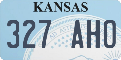 KS license plate 327AHO