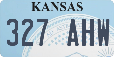 KS license plate 327AHW