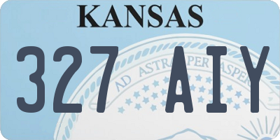 KS license plate 327AIY