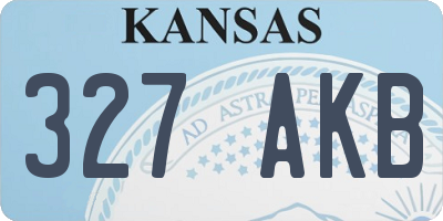 KS license plate 327AKB