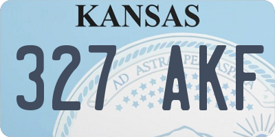 KS license plate 327AKF