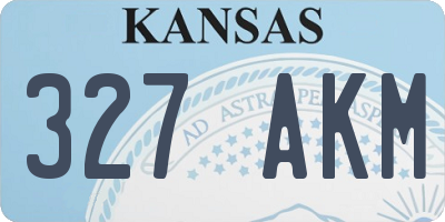 KS license plate 327AKM