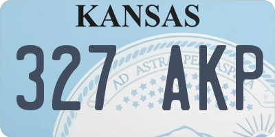KS license plate 327AKP