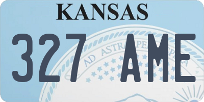 KS license plate 327AME