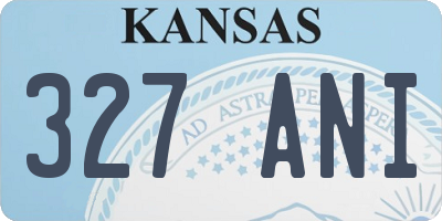 KS license plate 327ANI