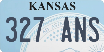 KS license plate 327ANS