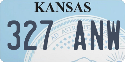 KS license plate 327ANW