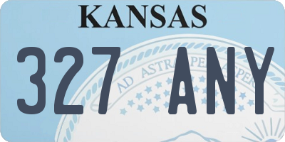 KS license plate 327ANY