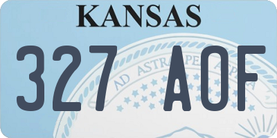 KS license plate 327AOF