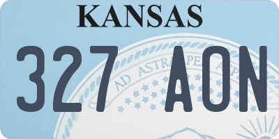 KS license plate 327AON