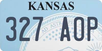KS license plate 327AOP