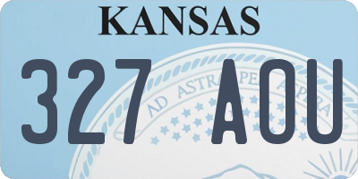 KS license plate 327AOU