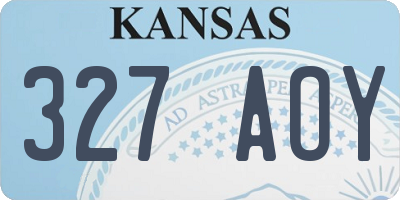KS license plate 327AOY