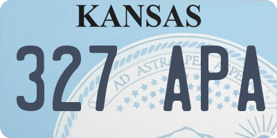 KS license plate 327APA