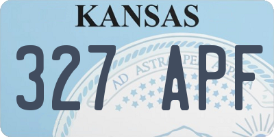 KS license plate 327APF
