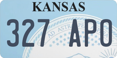KS license plate 327APO