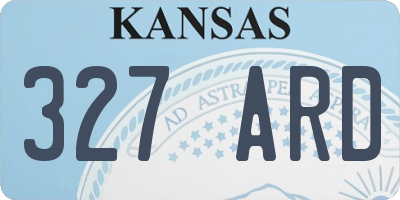KS license plate 327ARD