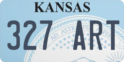 KS license plate 327ART