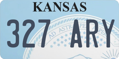 KS license plate 327ARY