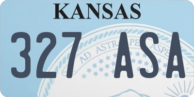 KS license plate 327ASA