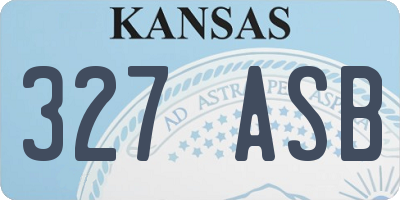 KS license plate 327ASB
