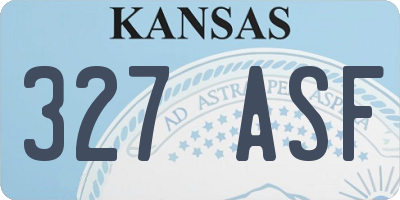 KS license plate 327ASF
