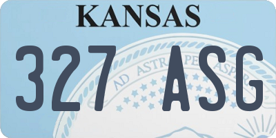 KS license plate 327ASG