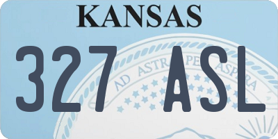 KS license plate 327ASL