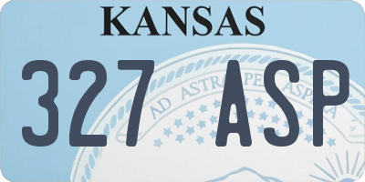KS license plate 327ASP