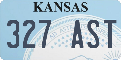 KS license plate 327AST