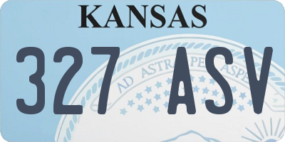 KS license plate 327ASV