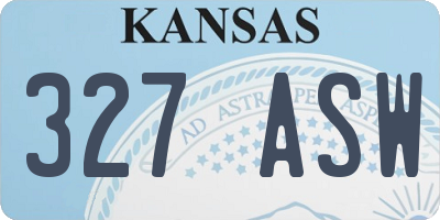 KS license plate 327ASW